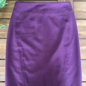 Loft Seamed Scuba Pencil Skirt (Pleasant Plum)